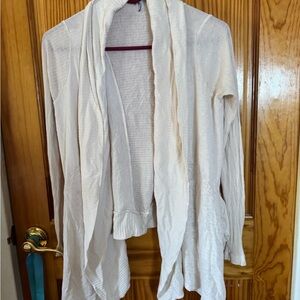 Splendid Cream Open-Front Draped Cardigan